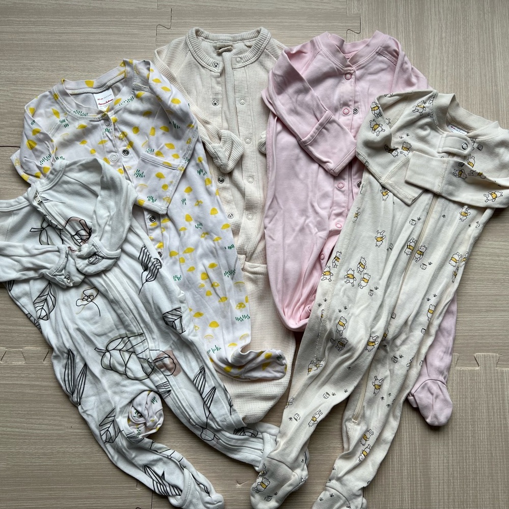 Hanna Andersson/Goumi organic baby girl sleepwear size 3-6 months set of 5